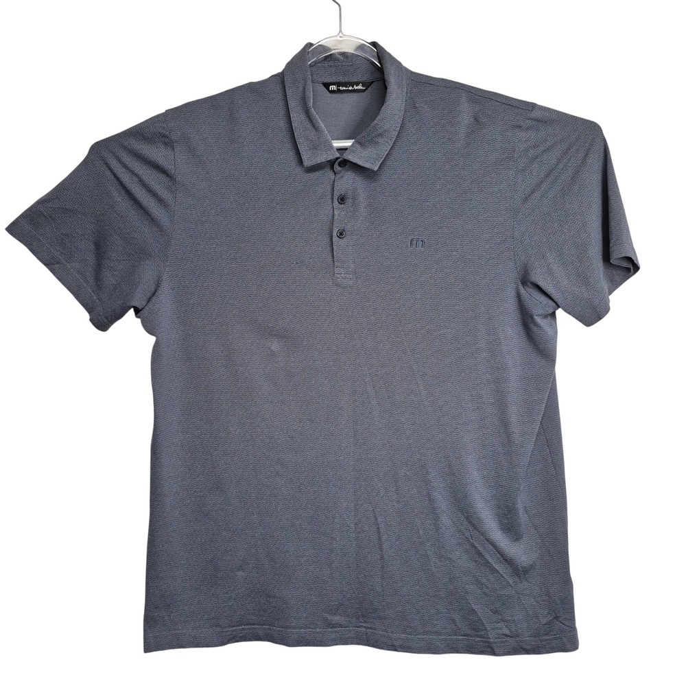 TravisMathew Mens XXL Gray Pima Cotton Blend Short Sleeve Polo Shirt Golf Casual